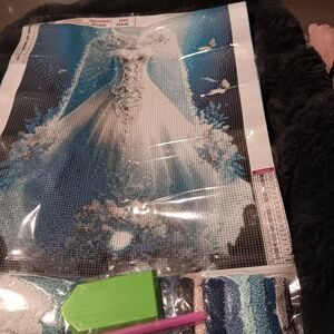 Blue and White Formal Dress Diamond Painting Kit 35x45